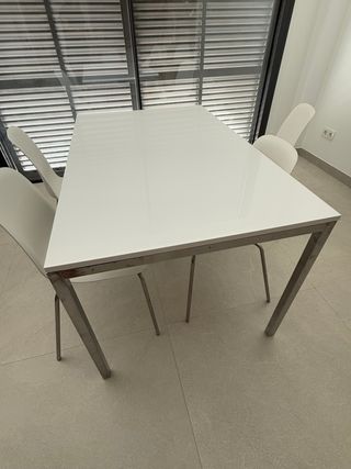 Mesa Comedor 4 Sillas Blanca