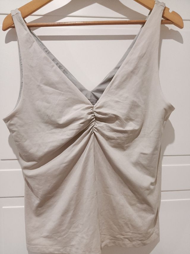 Camiseta tirantes H&M beige - L