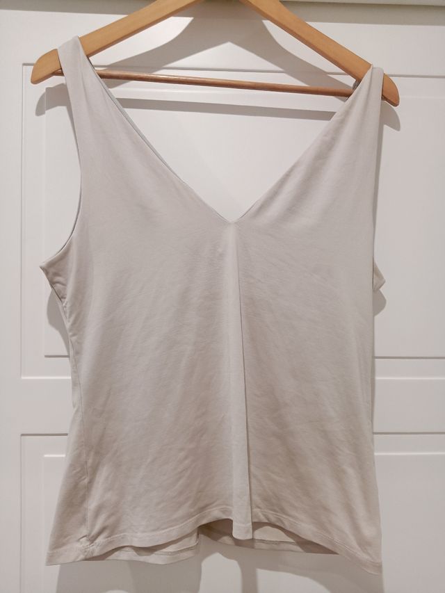 Camiseta tirantes H&M beige - L