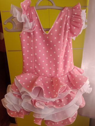 Traje gitana niña Marisol rosa