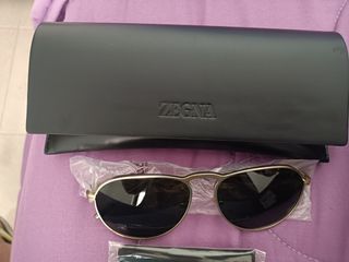 Occhiali Zegna nuovi, oro e marrone