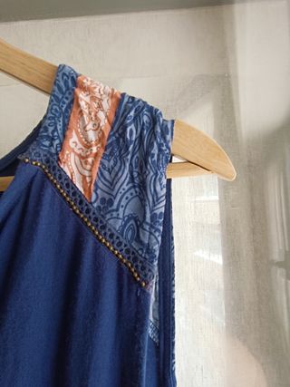 Vestido azul marino algodon talla grande 