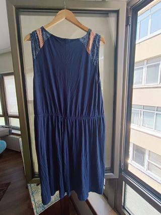 Vestido azul marino algodon talla grande 