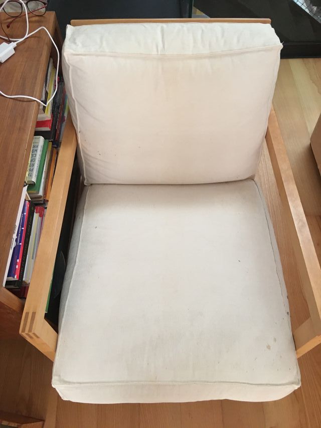 Butaca Ikea - Silla de madera y tela