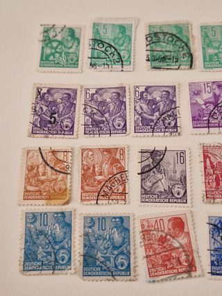 22 Sellos RDA: Alemania Oriental