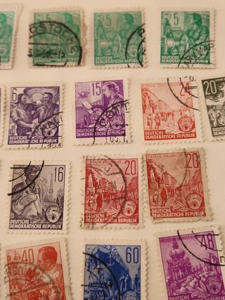 22 Sellos RDA: Alemania Oriental