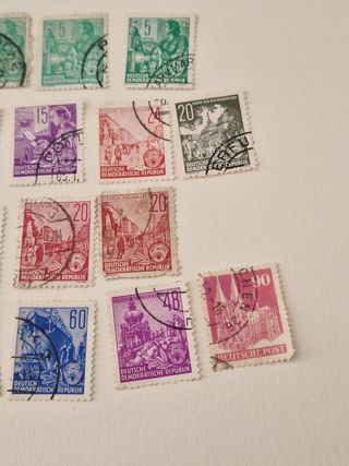 22 Sellos RDA: Alemania Oriental