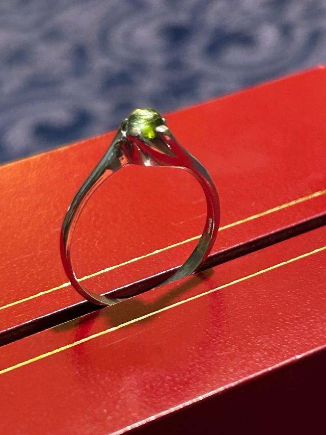 Anello argento pietra verde