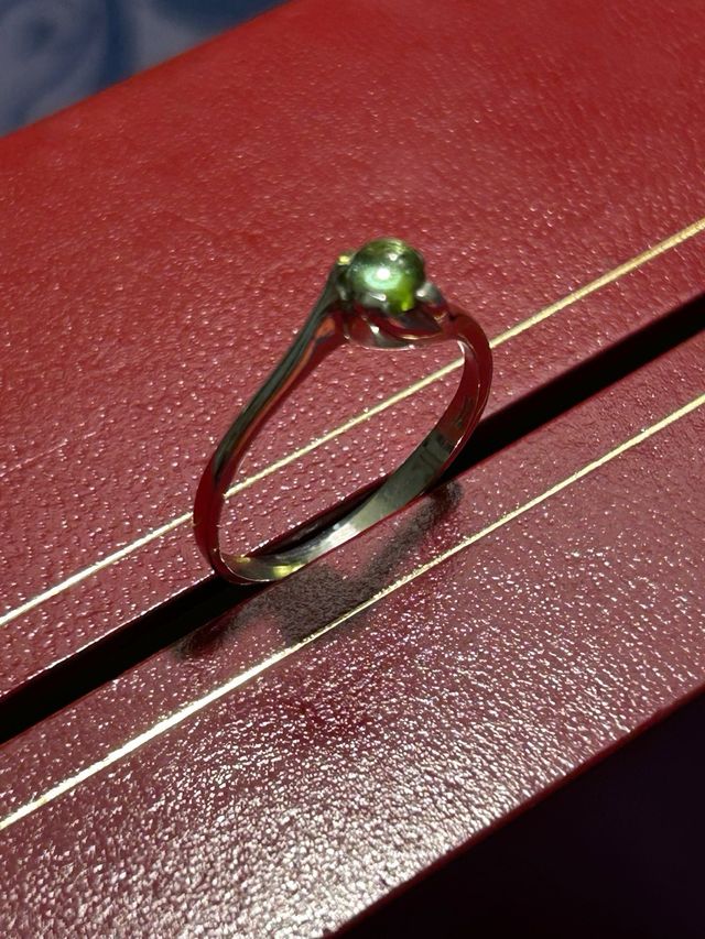 Anello argento pietra verde