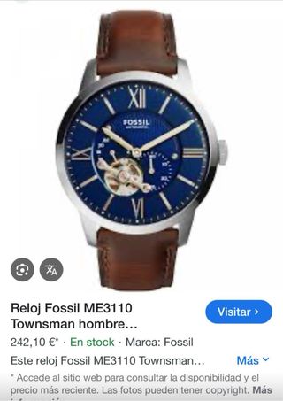 Reloj Fossil Automático Azul