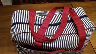Bolsa viaje rayas azul-rojo