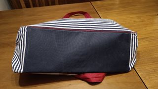 Bolsa viaje rayas azul-rojo