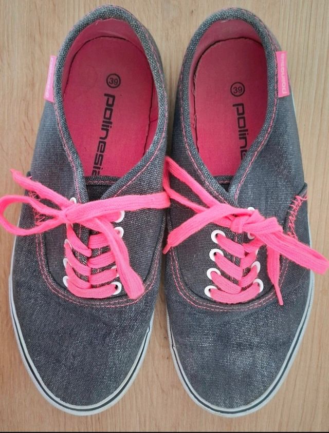 Zapatillas Polinesia gris/rosa nº39 mujer chica