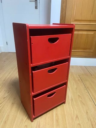 Cómoda infantil 3 cajones roja
