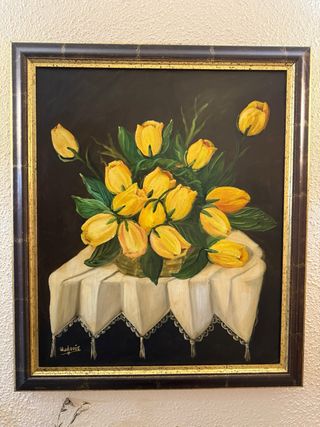 Cuadro tulipanes amarillos - Óleo