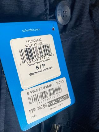 Abrigo Columbia azul mujer