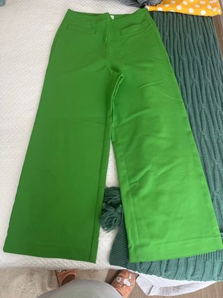 Pantalones anchos verdes