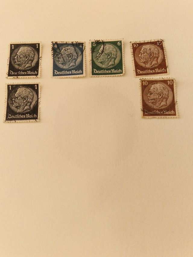 6 Sellos Alemania - Reichspfennig Hindenburg