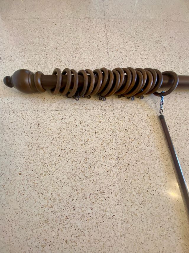 3 barras para cortinas de madera/aluminio