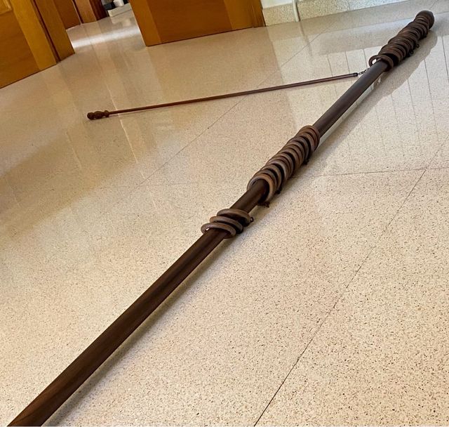 3 barras para cortinas de madera/aluminio