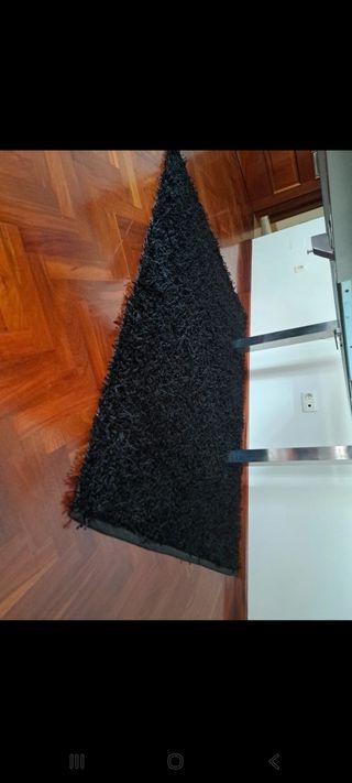Alfombra negra shaggy
