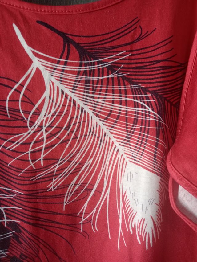 Blusa roja plumas - Talla L