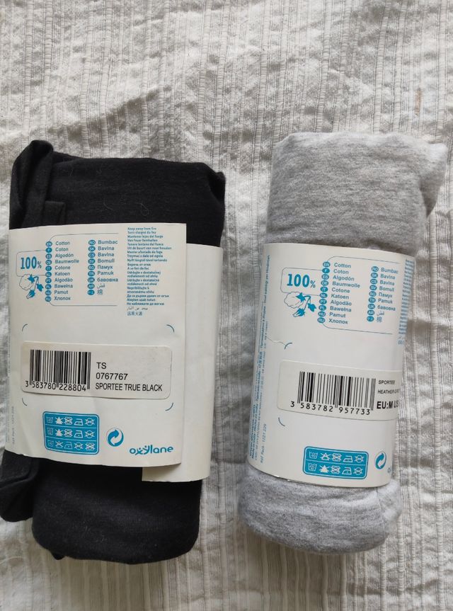 2 Camisetas DOMYOS M - Negro y Gris