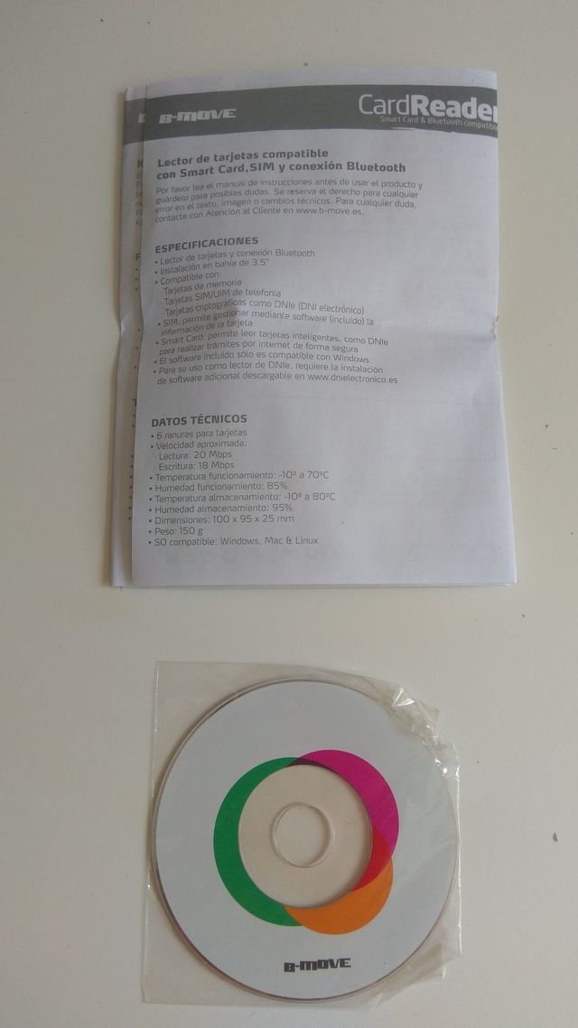 Lectora de tarjetas de memoria, SIM y DNIe – B-Mov