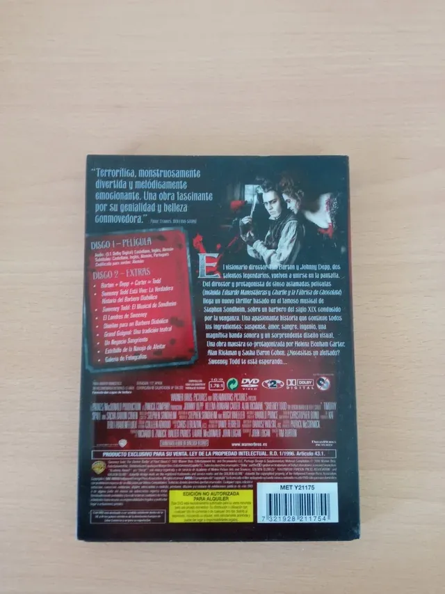 Sweeney Todd DVD - Edición Metálica