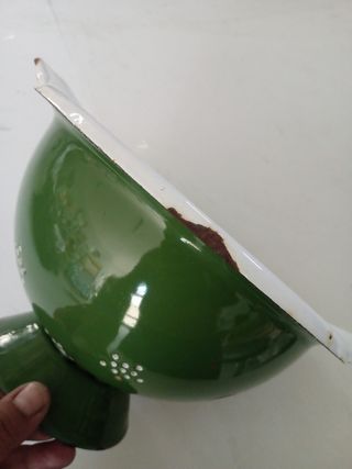 Scolapasta vintage smaltato verde