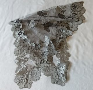 Velo da messa, chiesa o lutto pizzo nero argento