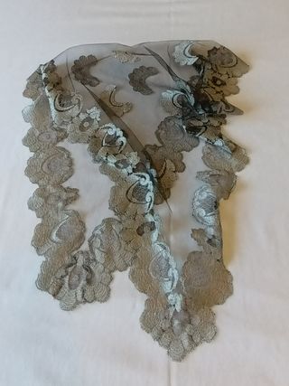 Velo da messa, chiesa o lutto pizzo nero argento