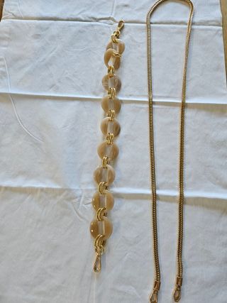 Cadenas bolso: beige y dorada