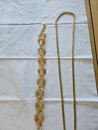 Cadenas bolso: beige y dorada