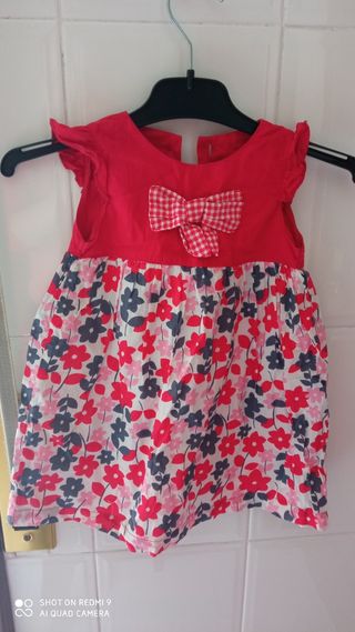 Vestido rojo bebé niña 