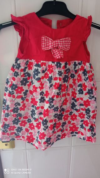 Vestido rojo bebé niña 