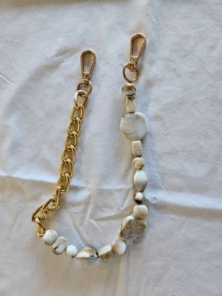 Cadenas bolso: beige y dorada