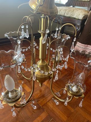 Lampara Cristal Antigua 3 Luces