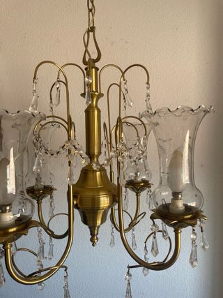 Lampara Cristal Antigua 3 Luces