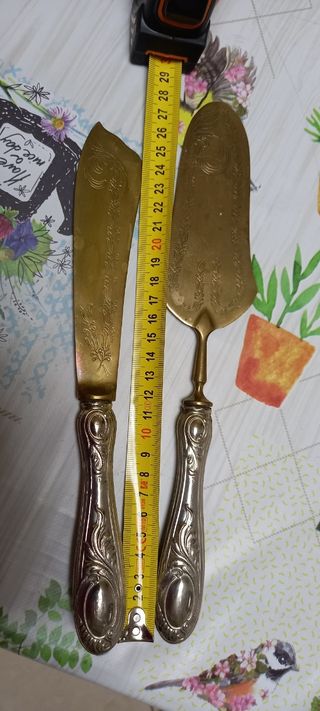 Set Posate Torta -colore Argento/Oro