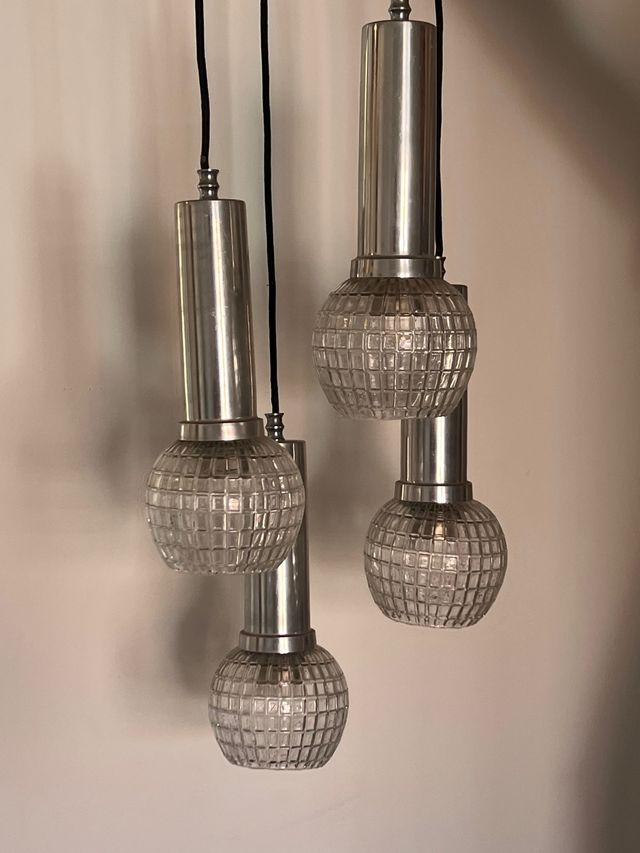 Lampara vintage años 70 - 4 luces. antiguo retro.