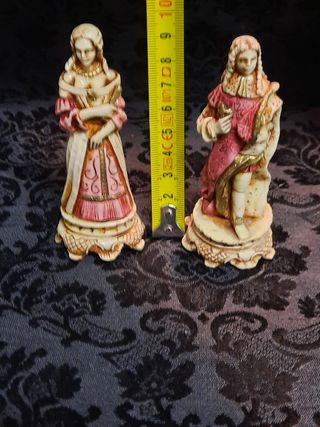 Statuette Coppia scacchi Re sole vintage