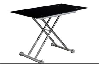 Mesa cristal extensible negra