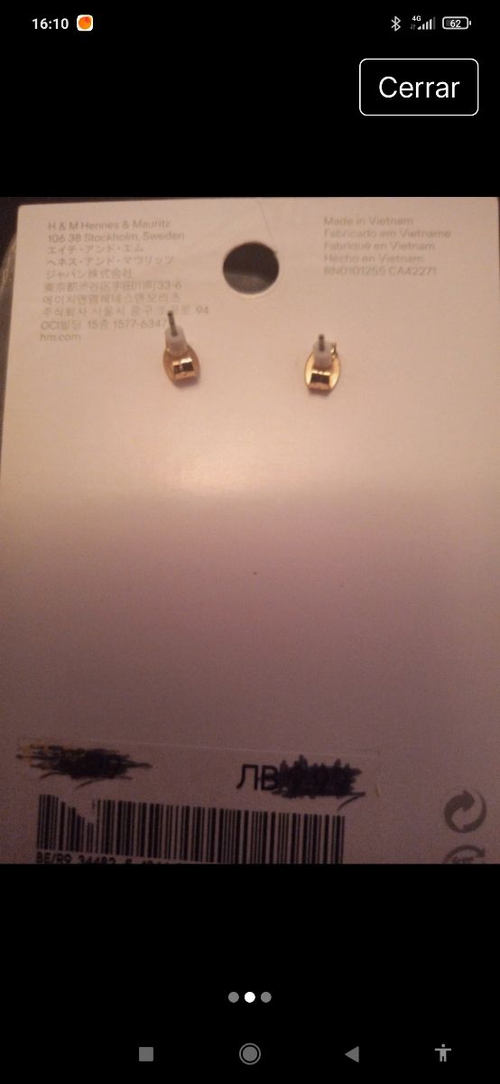 Pendientes de cadena con Aro en final Dorado.