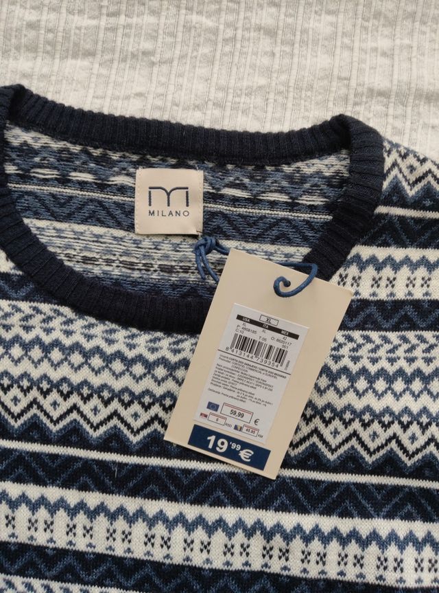 Jersey Milano M XL - Azul y Blanco