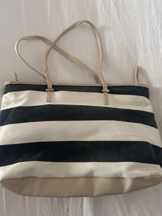 Borsa a righe bianco-nere