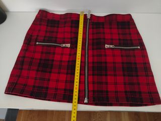 Mini Falda cuadros roja | Talla S