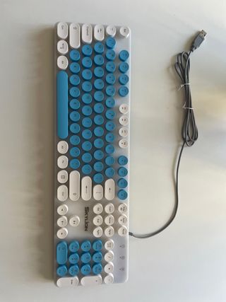 Teclado SkyLion Retro Azul-Blanco