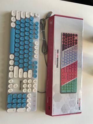 Teclado SkyLion Retro Azul-Blanco