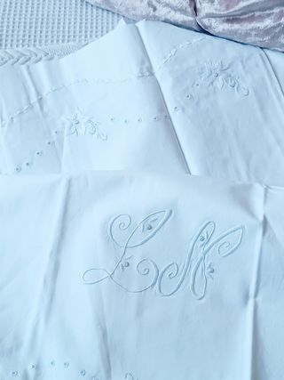 Juego de funda de almohada y encimera antigua 